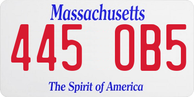 MA license plate 445OB5