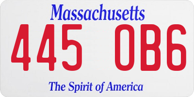 MA license plate 445OB6
