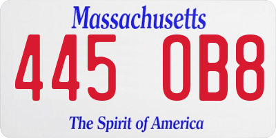 MA license plate 445OB8