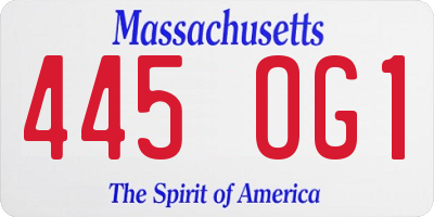 MA license plate 445OG1