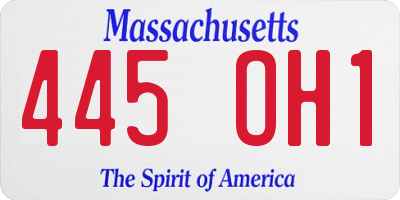 MA license plate 445OH1