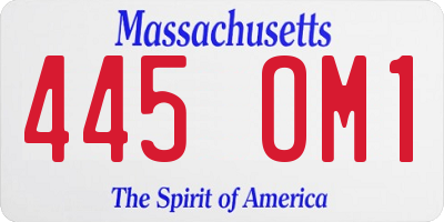 MA license plate 445OM1