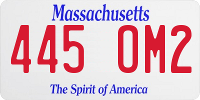 MA license plate 445OM2