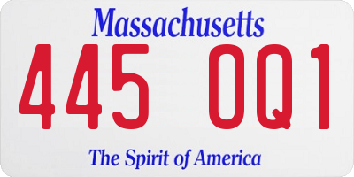MA license plate 445OQ1