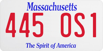 MA license plate 445OS1
