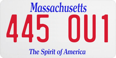 MA license plate 445OU1