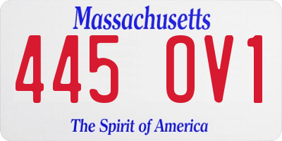 MA license plate 445OV1