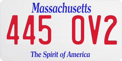 MA license plate 445OV2
