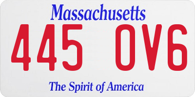 MA license plate 445OV6