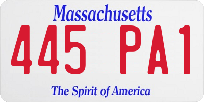 MA license plate 445PA1