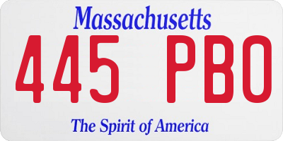MA license plate 445PB0