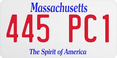 MA license plate 445PC1