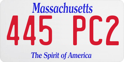 MA license plate 445PC2