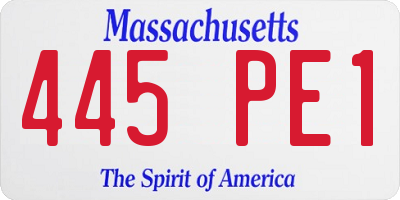 MA license plate 445PE1