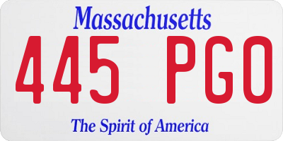 MA license plate 445PG0