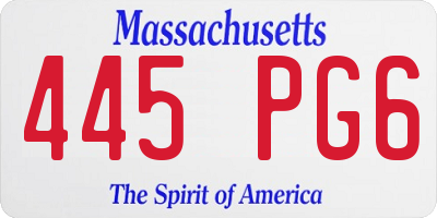 MA license plate 445PG6
