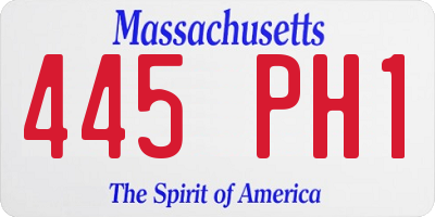 MA license plate 445PH1