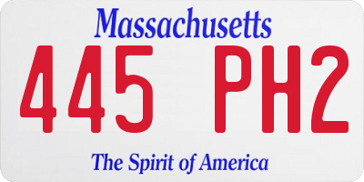 MA license plate 445PH2