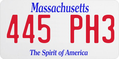 MA license plate 445PH3