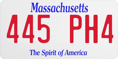 MA license plate 445PH4