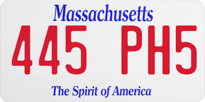 MA license plate 445PH5