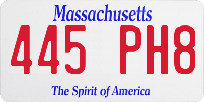 MA license plate 445PH8