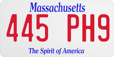 MA license plate 445PH9