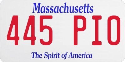 MA license plate 445PI0