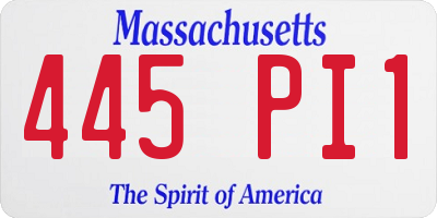 MA license plate 445PI1