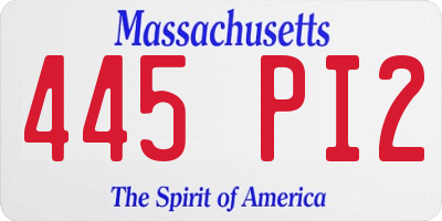 MA license plate 445PI2