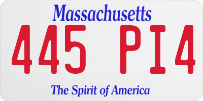 MA license plate 445PI4