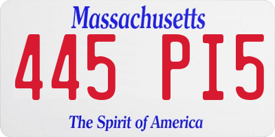 MA license plate 445PI5