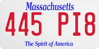 MA license plate 445PI8