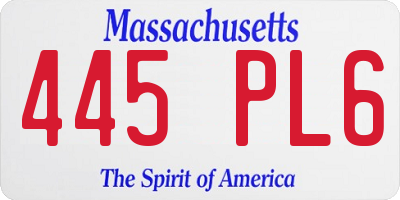 MA license plate 445PL6