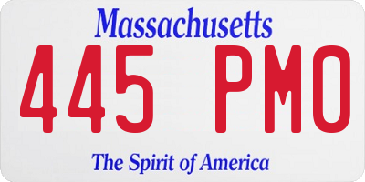 MA license plate 445PM0