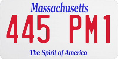MA license plate 445PM1