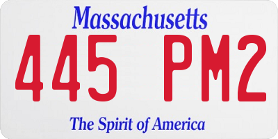 MA license plate 445PM2