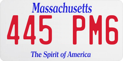 MA license plate 445PM6