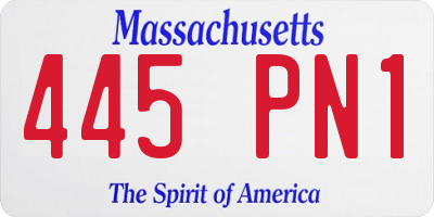 MA license plate 445PN1