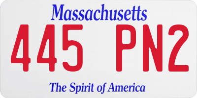MA license plate 445PN2