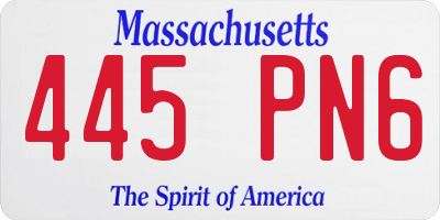 MA license plate 445PN6