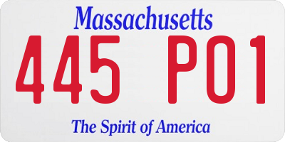 MA license plate 445PO1