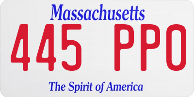 MA license plate 445PP0