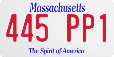 MA license plate 445PP1