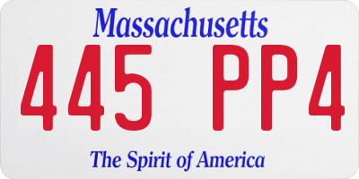 MA license plate 445PP4