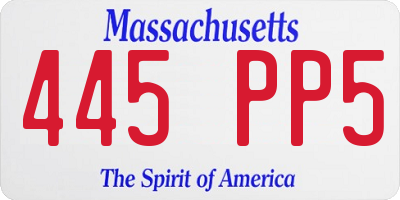 MA license plate 445PP5