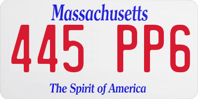 MA license plate 445PP6