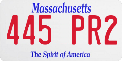 MA license plate 445PR2