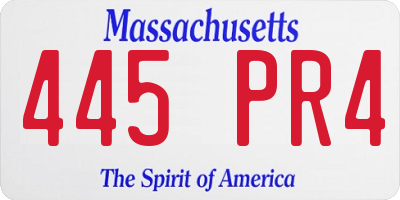 MA license plate 445PR4