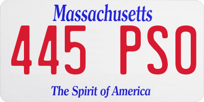 MA license plate 445PS0
